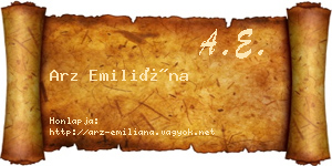Arz Emiliána névjegykártya